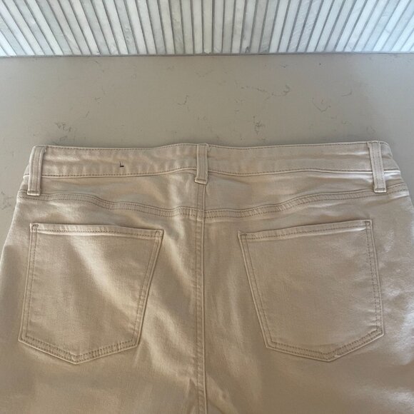 Talbots Flawless Slim Ankle Jeans with Fringe‎ Cuff in Natural, Size 14 - Picture 4 of 9